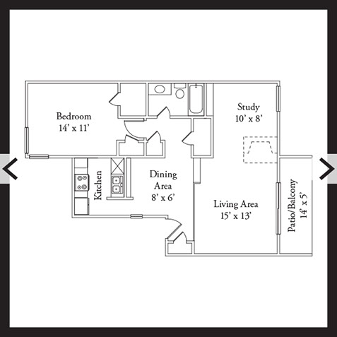 1 Bedroom 1 Bath 865 SF